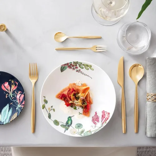 Vista 3 de Villeroy & Boch Signature Collection Avarua - Plato de sopa (8.7 pulgadas), color blanco y multicolor