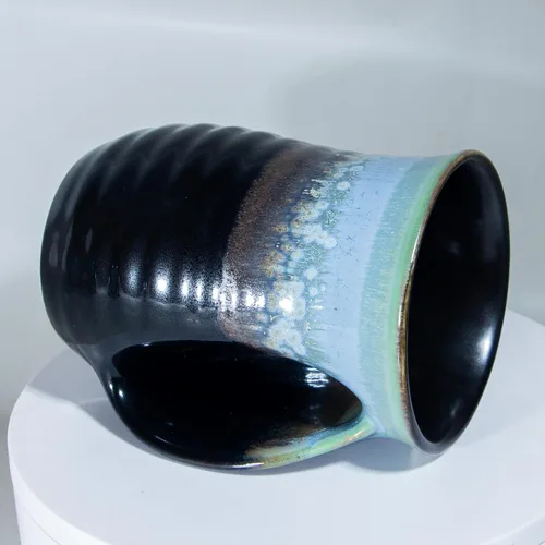Vista 7 de Taza Calentadora de Manos para Café - 16 Onzas Tazas Grandes de Calentamiento de Manos Hechas a Mano de Cerámica de Gres, Regalo para Acción