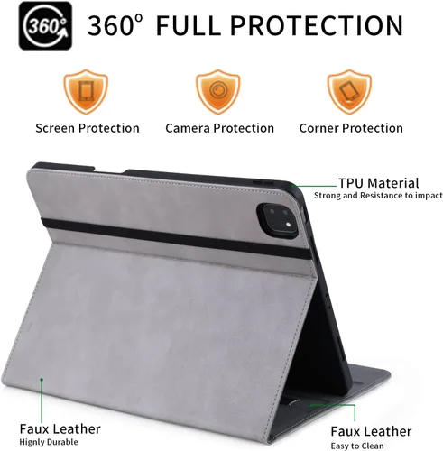 Vista 5 de HFcoupe Stitch - Funda para iPad Air 13 2026 M4 / 2025 M3 / 2024 M2, iPad Pro 12.9 6ª 5ª 4ª 3ª generación, soporte para lápices, soporte