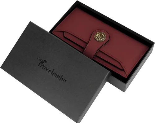 Vista 7 de Travelambo Cartera de mano de cuero genuino encerado de gran capacidad para mujer con bloqueo RFID