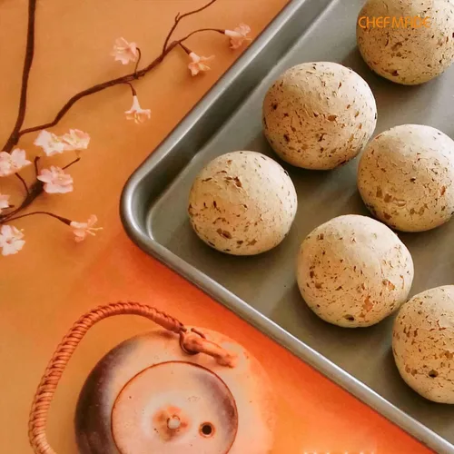 Vista 5 de CHEFMADE Bandeja para Hornear con Borde de 13 Pulgadas, Bandeja Antiadherente de Acero al Carbono para Galletas para Hornear Carne Pan Rollo