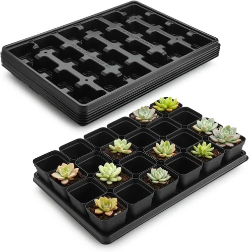 Vista 12 de RooTrimmer Bandejas para Macetas de Vivero de 24 Celdas (17"x11"x2") con Bandejas Planas de Plástico para Semillas, Bandeja Portátil Duradera