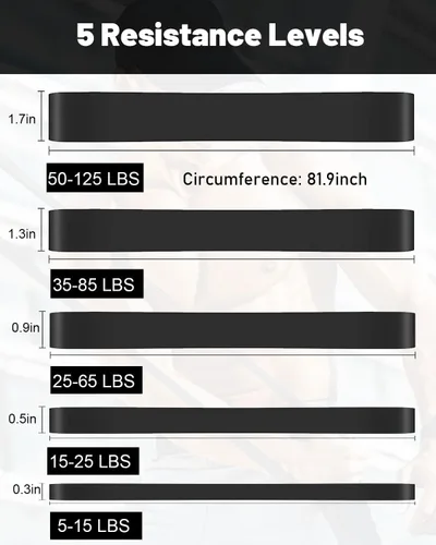 Vista 2 de Resistance Bands, Pull Up Assist Bands - Workout Bands, Eexercise Bands, Long Resistance Bands Set for Working Out, Fitness, Training, Physical