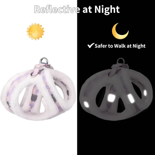 Vista 3 de AIITLE Juego de arnés clásico de chaleco y correa para perro, a prueba de escapes, arnés para perro con bandas reflectantes, arnés ligero