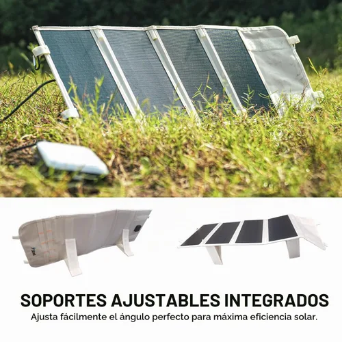 Vista 6 de Litheli Cargador de panel solar portátil de 24 W, mini panel solar plegable para camping, senderismo y uso en ventanas, IP54 impermeable, USB