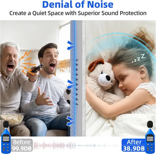 Vista 2 de Paquete de 12 paneles de espuma a prueba de sonido para pared con autoadhesivo, paneles acústicos de alta densidad de 2 x 12 x 12 pulgadas, absorben