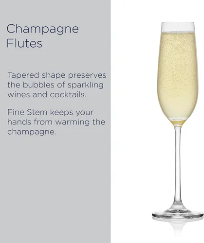 Vista 4 de Mikasa Lana - Copas de champán (4 unidades, 8.25 onzas), transparentes