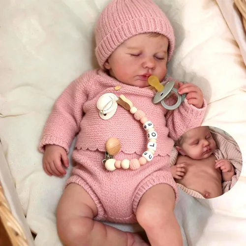 Vista 7 de Anano Muñecas Reborn de Bebé de Silicona de Cuerpo Completo - Muñeca de Bebé Realista de 20 pulgadas, Muñeca de Bebé de Silicona Completa para Niña