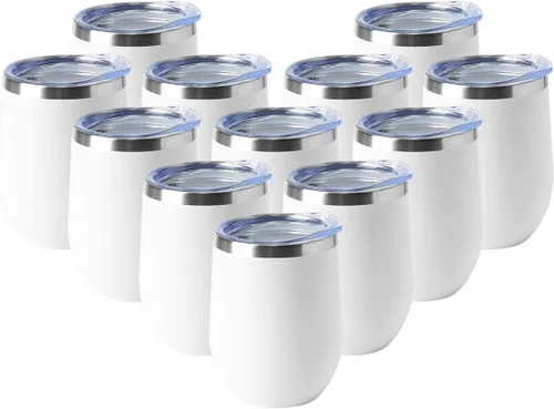 Vista 31 de HASLE OUTFITTERS Vasos aislados de 10 onzas con tapa y popote, vaso de acero inoxidable, taza de café de viaje, vaso reutilizable de doble pared