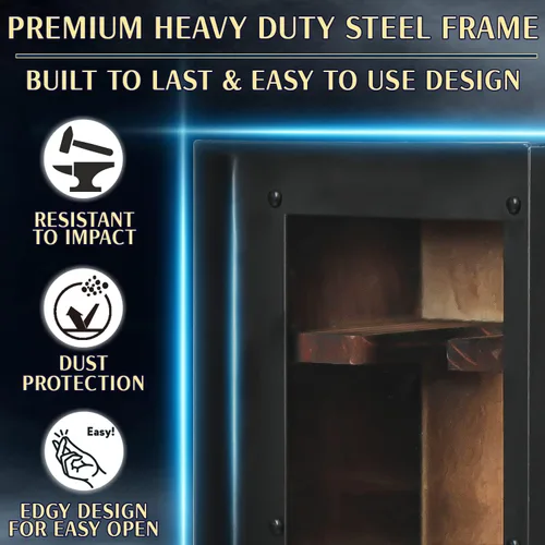 Vista 2 de MK885A - Marco de exhibición de bate de béisbol, marco de madera de montaje en pared con puerta acrílica, soporte vertical horizontal para armario