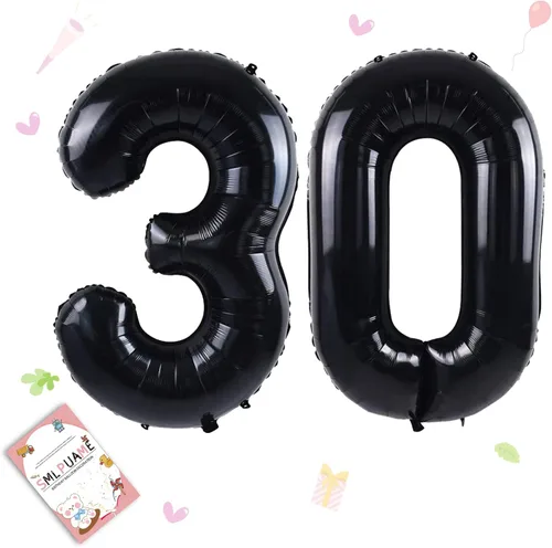 Vista 107 de Smlpuame - Globos grandes de 40 pulgadas de números del 0 al 9, globos numéricos para decoración de fiesta de cumpleaños, globos de helio