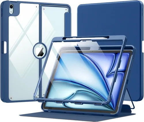 Vista 19 de MoKo Funda para iPad Air de 13 pulgadas M3 2025 y M2 2024 con soporte para lápices, funda para iPad Air 13 [protector de pantalla integrado]