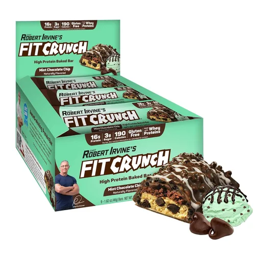Vista 20 de FITCRUNCH Barras de proteínas tamaño aperitivo, barra horneada de 6 capas, 0.11 onzas de azúcar, sin gluten y núcleo suave para pastel