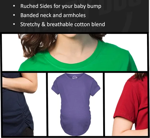 Vista 7 de Crazy Dog Funny Maternity Shirts Daddy Did it and Baby Loading Cute Maternity Tees for Pregnant Women