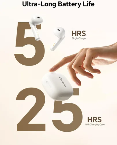 Vista 5 de Auriculares Bluetooth inalámbricos verdaderos: auriculares Bluetooth ultraligeros para comodidad durante todo el día, auriculares TWS impermeables