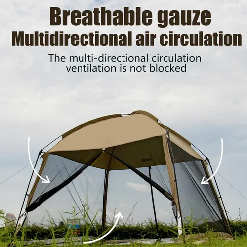 Vista 3 de GVDV Tienda de campaña de malla de 11 x 11 pies, malla de malla para acampar al aire libre, refugio de glorieta incluida, bolsa de transporte, fácil