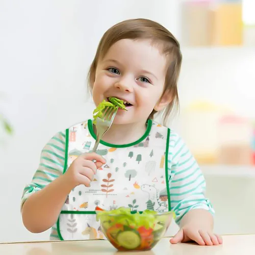 Vista 5 de R HORSE Juego de 5 baberos para bebés con bolsillo para atrapar migas y botón a presión, baberos impermeables para bebés de 6 a 24 meses