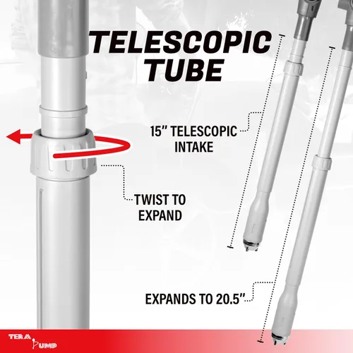 Vista 6 de TERA PUMP Bomba de transferencia con batería recargable E85 - 3.1 GPM con tubo de admisión telescópico, boquilla de combustible estilo palanca