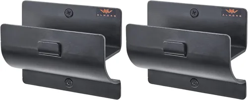 Juego de 2 colgadores de escalera para pared de garaje, gancho negro resistente para almacenamiento de escaleras de montaje en pared. Soporte