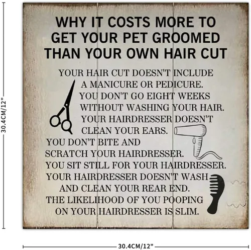Vista 2 de Letrero de madera con citas para aseo de perros, letreros de madera vintage rústico para colgar en la pared, placa para el hogar, dormitorio, pared