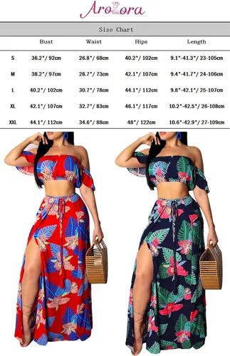 Vista 6 de Aro Lora Vestido largo sexy de dos piezas con estampado floral y abertura lateral para mujer
