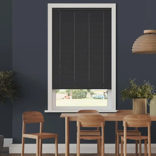 Mini persianas sin cordones para oscurecer la habitación para ventanas de interior - 22" An x 48" L - Negro, Más de 1,400 tamaños personalizados a