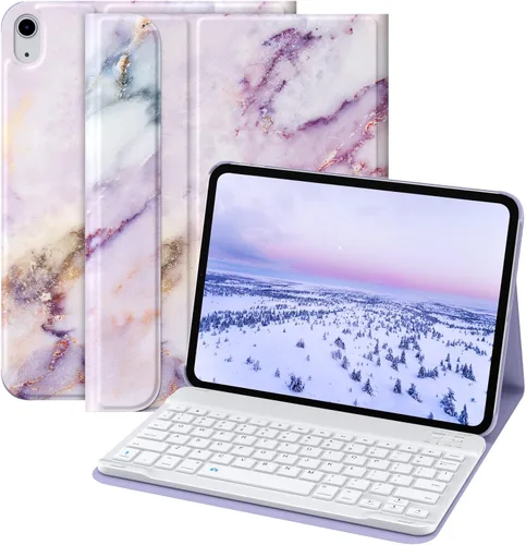 Vista 15 de MoKo Funda para iPad (A16) de 11ª generación con teclado de 11 pulgadas 2025, iPad de 10ª generación de 10.9 pulgadas con soporte para lápices