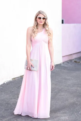 Vista 3 de Vestido de noche con un solo hombro, para mujer, de la marca Ever Pretty, Classic, 16, Rosado