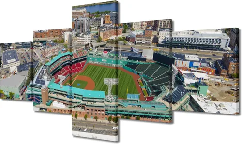 Vista 53 de TUMOVO T-MOBILE PARK - Arte de pared para sala de estar, lienzo de estadio de Seattle, 5 piezas, arte moderno de decoración de pared