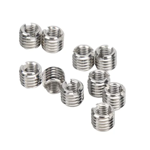 Vista 41 de 10 piezas de inserto de rosca autorroscante, tuerca reductora de rosca de 15 mm, rosca hembra M10 x 1.5 mm y rosca macho M12 x 1.75 mm, kit