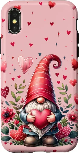Vista 4 de Valentines Day Gnomes Cute Hearts Love Floral Gnome Case for iPhone 17