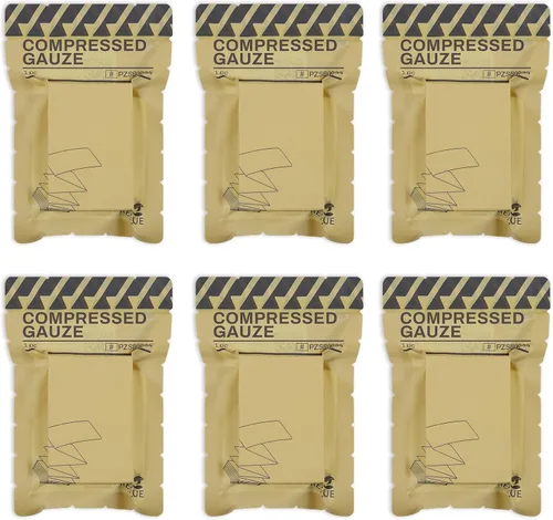 RHINO RESCUE Gasa comprimida estéril para vendaje de heridas de emergencia, botiquín de primeros auxilios y trauma, paquete de 6