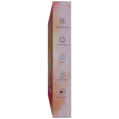 Vista 10 de FASCINATE Espejo de aumento de 10 x 1 x doble cara de aumento de maquillaje, espejo iluminado recargable con 3 ajustes de color, rotación ajustable