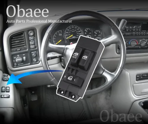 Vista 6 de Obaee Interruptor de control de elevalunas eléctrico delantero izquierdo del lado del conductor compatible con Chevrolet Silverado 1999-2002 y GMC
