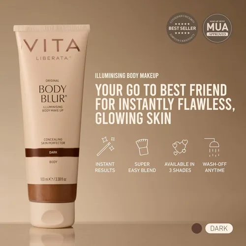Vista 3 de Vita Liberata Desenfoque corporal, maquillaje de piernas y cuerpo. Base corporal perfeccionadora de la piel para bronce impecable, fácil aplicación