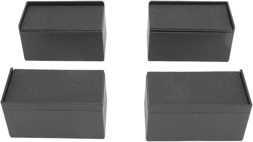 Rectangular Stackable Furniture Risers Set, Rubber Elevated Support Blocks for Beds, Couches, Desks, and Sofas with 4 Inch Height