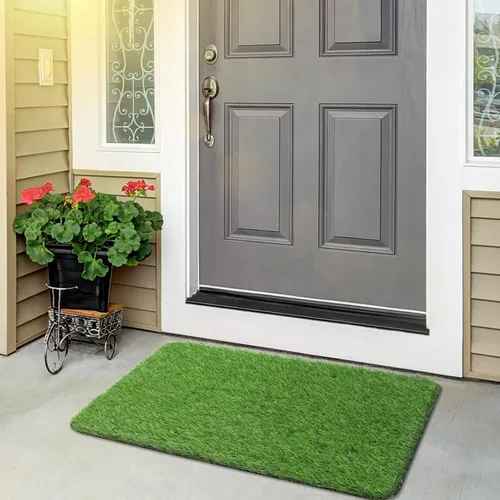 Vista 8 de LINLA Tapete de césped artificial, de 32 x 20 pulgadas, para exteriores, sintético para perro, impermeable, duradero, para entrada interior, patio