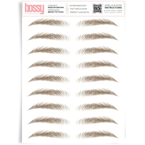 Vista 94 de Brows by Bossy Tatuaje temporal para cejas 8 colores y 6 estilos adhesivos impermeables para cejas, tatuajes falsos para el cabello como pelar
