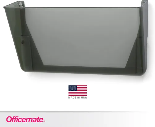 Vista 3 de Officemate Archivador de Pared, Tamaño Carta, 13 x 4 1/8 x 7 Pulgadas, Humo (21431)