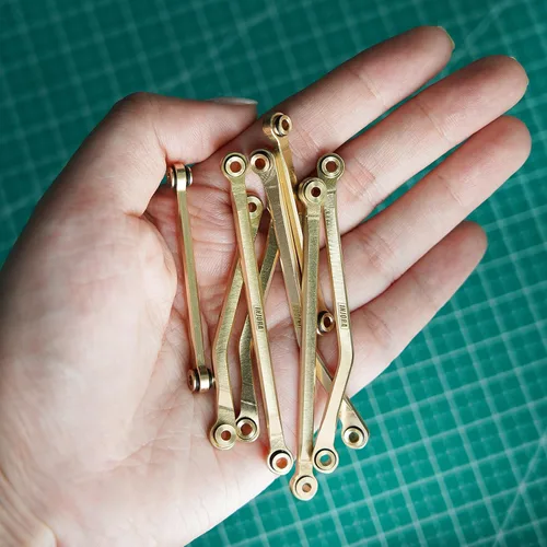 Vista 5 de INJORA Juego de eslabones de chasis de alta liquidación de latón para TRX4M Defender Bronco 1/18 RC Crawler piezas de actualización, 1.48 oz