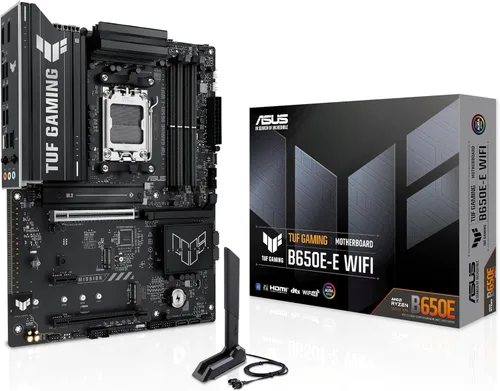 ASUS TUF GAMING B650E-E WIFI AMD AM5 B650 ATX placa base, 8+2+1 etapas de 80A DrMOS, DDR5, lista para PCIe 5.0, 3x M.2, Wi-Fi 6E, LAN de 2.5 Gb,