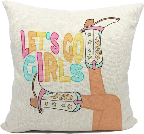 Vista 7 de Funda de almohada retro rosa occidental con sombrero de vaquero Howdy Howdy para adolescentes, adolescentes, niñas, vaqueras, regalos de 18 x 18