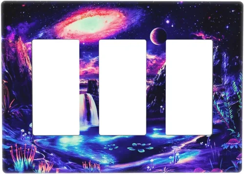 Vista 64 de Arte Moderno Abstracto de Lujo Turquesa Oscuro Verde Azulado Azul Gris Patrón Texturizado de Mármol 1 Gang Interruptor de Luz de Palanca Simple