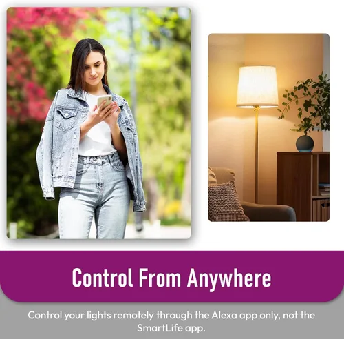 Vista 8 de Bombillas Alexa equivalentes a 150 W, bombillas inteligentes directamente compatibles con Alexa, sintonizables de blanco cálido a frío, bombilla