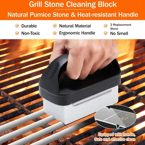 Vista 3 de Kit de limpieza de plancha para Blackstone, kit de limpieza de parrilla plana para exteriores, accesorios de limpieza de plancha, cepillo