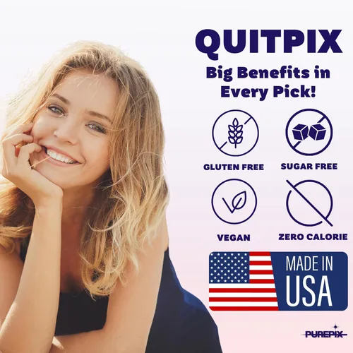 Vista 3 de QuitPix - Palillos de dientes con sabor prémium con infusión para ayudar a dejar de fumar, sin nicotina, sin OMG, Kosher Vegan Canela Swirl 40