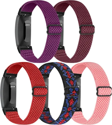 Vista 14 de Enkic Correa elástica para reloj, compatible con Fitbit Inspire 3/2/HR/Ace 2/3, correas de repuesto de nailon suave para mujeres y hombres