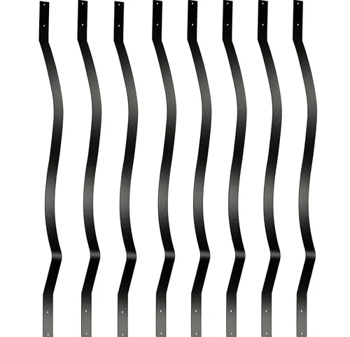 Vista 8 de Akenow Paquete de 51 balaustres curvos, barandillas de hierro resistentes de 29.5 pulgadas con tornillos, balaustres de metal de balaustre de arco