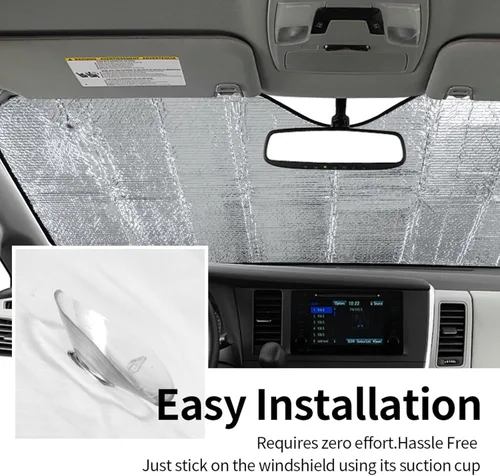 Vista 6 de Parasol personalizado para parabrisas de coche, protector de visera de sol para ventana delantera, protector de vehículo para sedanes, SUV