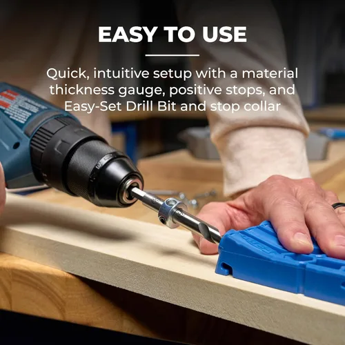 Vista 7 de Kreg KPHJ320-22 Pocket-Hole Jig 320 with Classic 2 Inch Face Clamp - Small, Durable Jig for Tight Spaces - Easily Adjustable Drill Guides - For